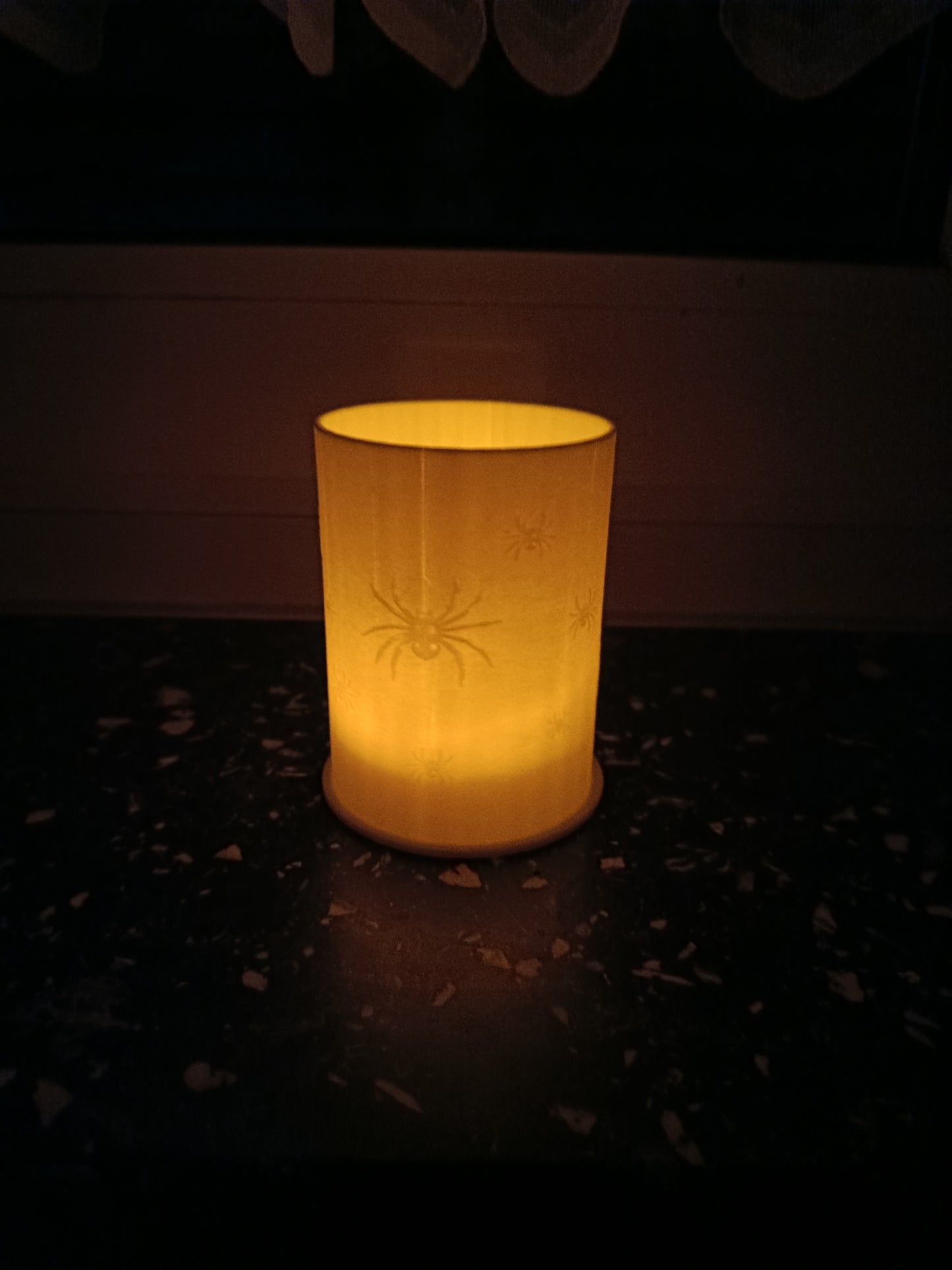 Halloween Lithophane LED-Teelichthalter - Spinne