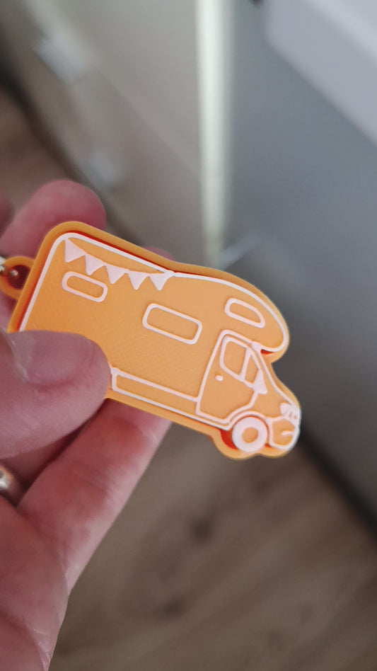 Klicker-Schlüsselanhänger Wohnmobil | Fidget Keychain | Campingfan Geschenk | Handgefertigt