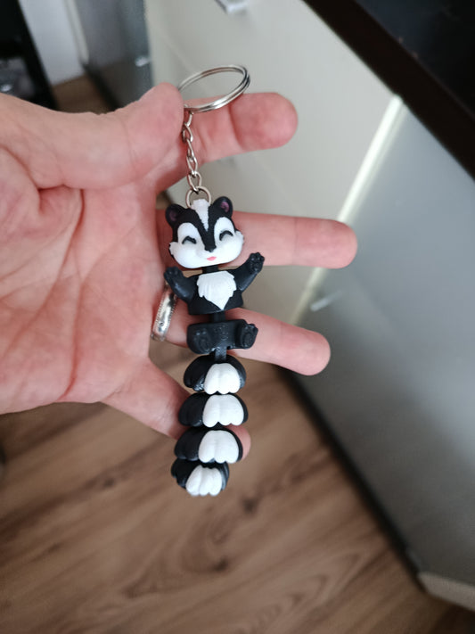 Gelenk-Stinktier | Beweglicher Schlüsselanhänger | Fidget Keychain | Tierliebhaber Geschenk