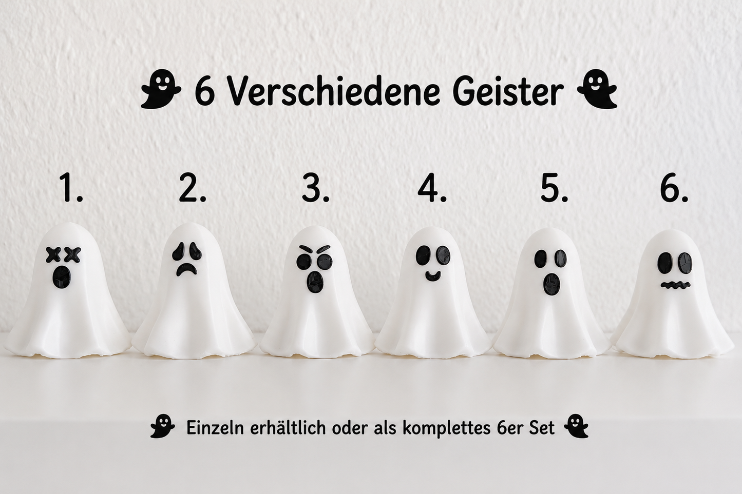 Kleine Deko-Geister – 6 verschiedene Varianten | einzeln oder als 6er-Set