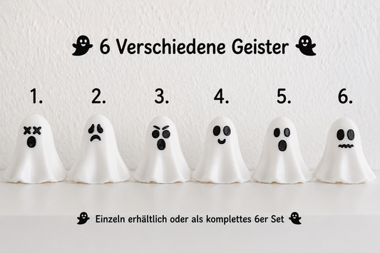 Kleine Deko-Geister – 6 verschiedene Varianten | einzeln oder als 6er-Set