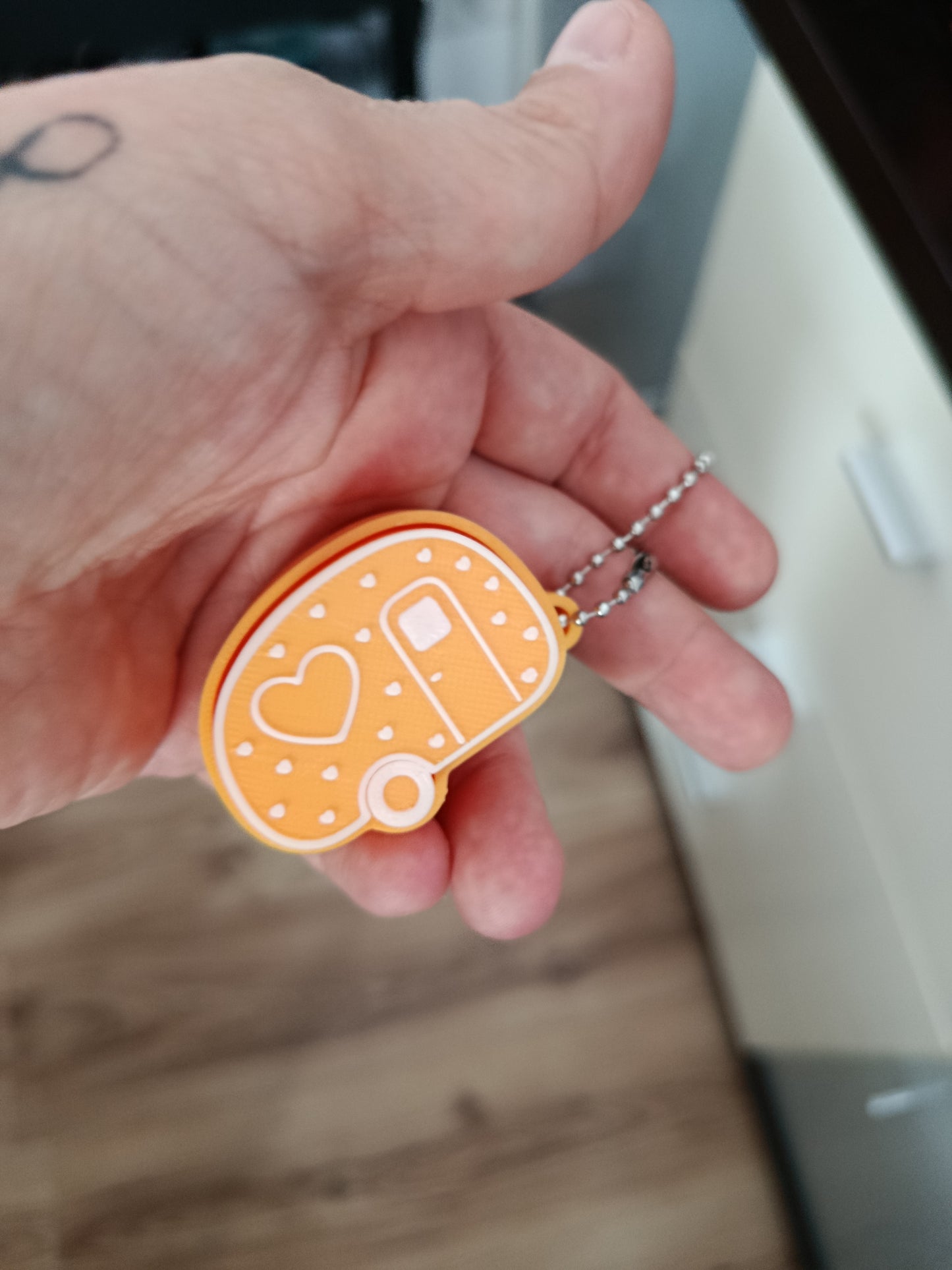 Klicker-Schlüsselanhänger Wohnwagen | Fidget Keychain | Campingfan Geschenk | Handgefertigt