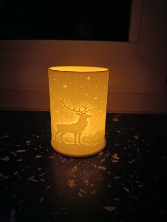 🦌 Hirsch Lithophane – leuchtende Winterdeko | Weihnachtsdeko