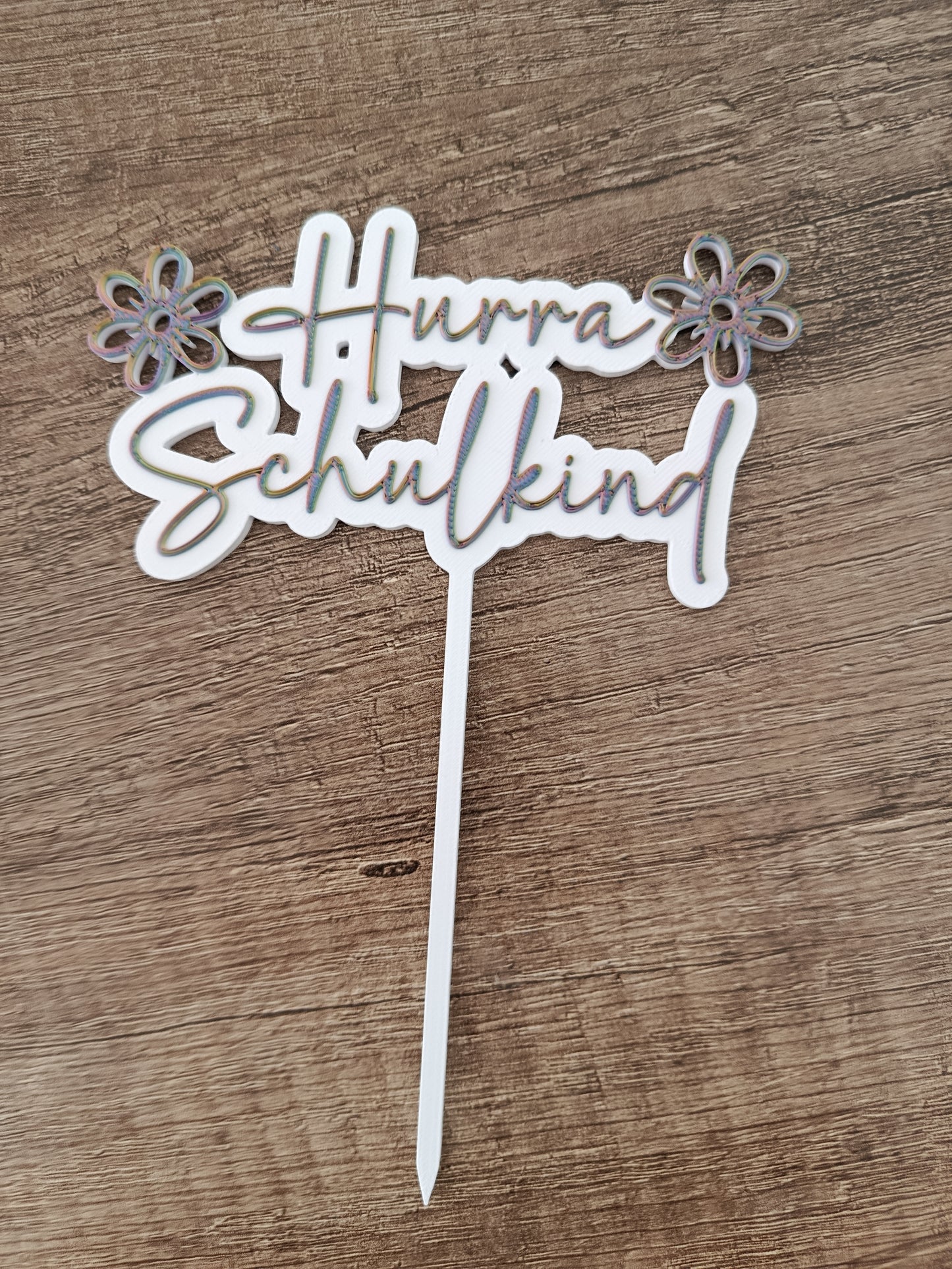 Cake Topper "Hurra Schulkind" | Einschulung Tortendeko | Handgefertigt | In verschiedenen Farben