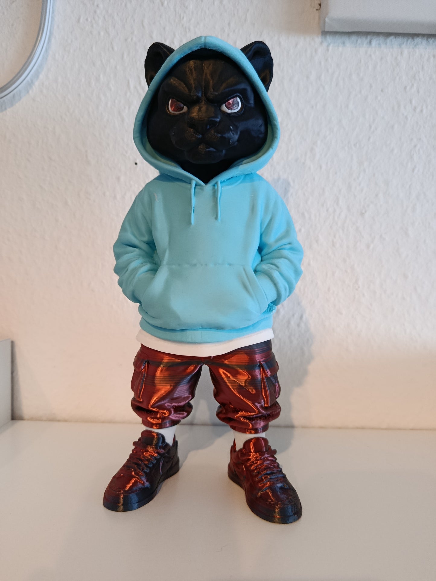 🐾 Panther-Figur 30 cm | Hoodie, Hose & Schuhe farblich wählbar