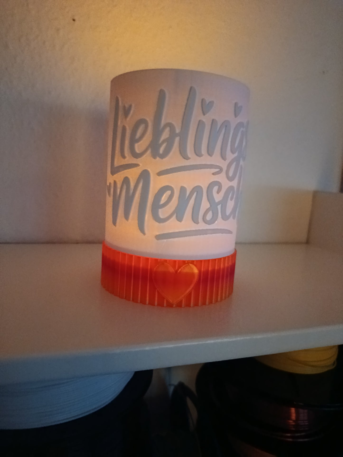 Lieblingsmensch Windlicht | Handgefertigte Dekoleuchte | Geschenkidee | LED-Teelicht
