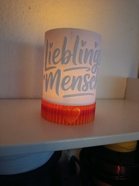Lieblingsmensch Windlicht | Handgefertigte Dekoleuchte | Geschenkidee | LED-Teelicht
