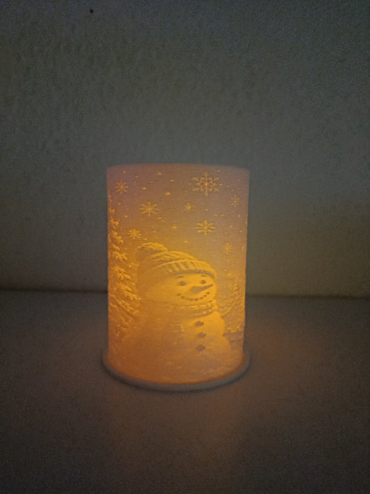 ☃️ Schneemann Lithophane – leuchtende Weihnachtsdeko
