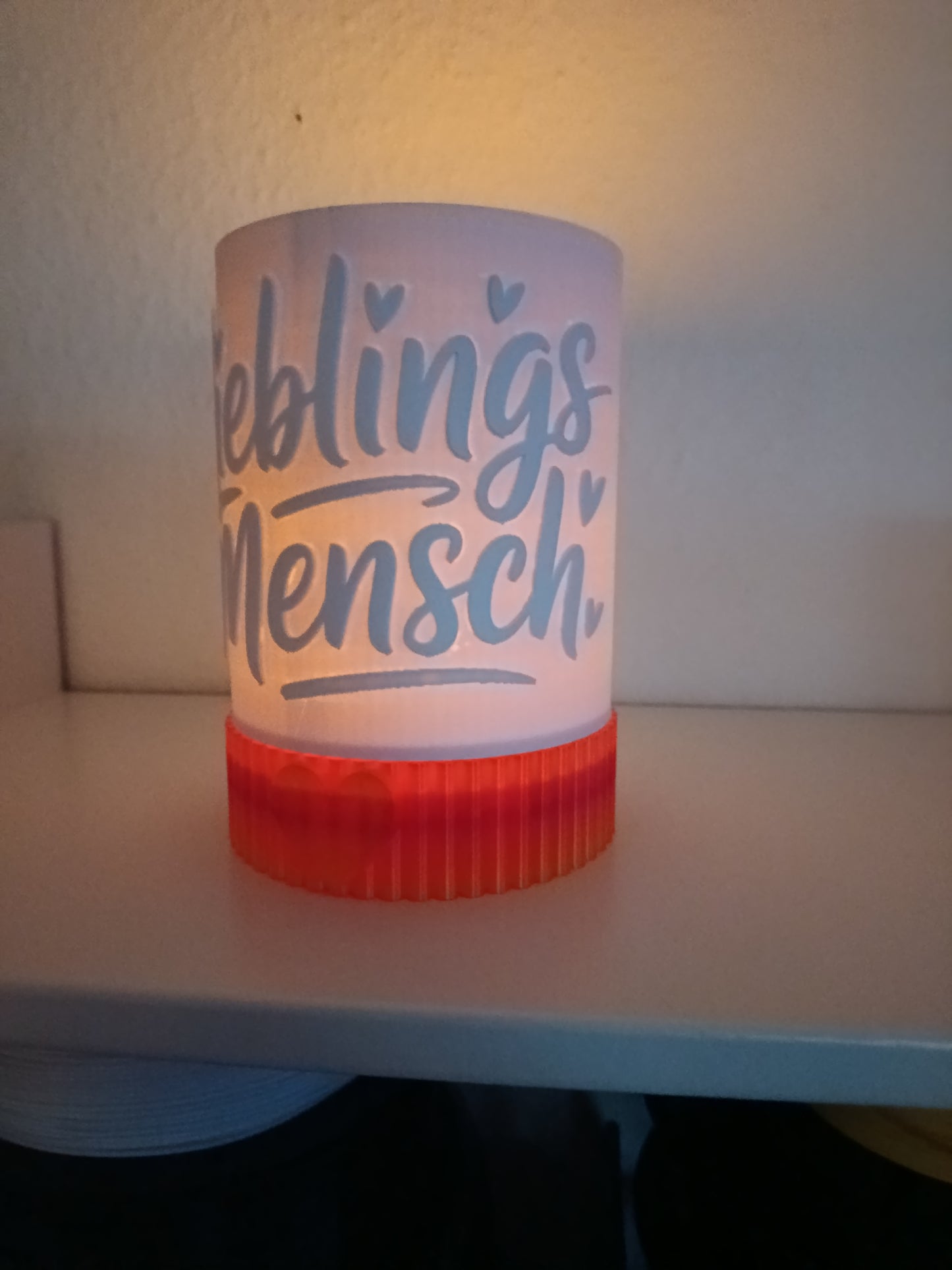 Lieblingsmensch Windlicht | Handgefertigte Dekoleuchte | Geschenkidee | LED-Teelicht