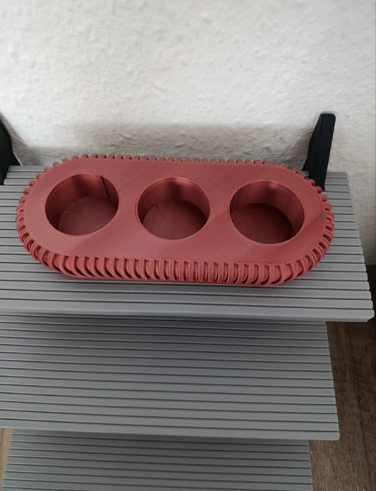 Teelichthalter für LED-Teelichter | Dekotablett mit 3 Haltern | Tischdeko | Geschenkidee