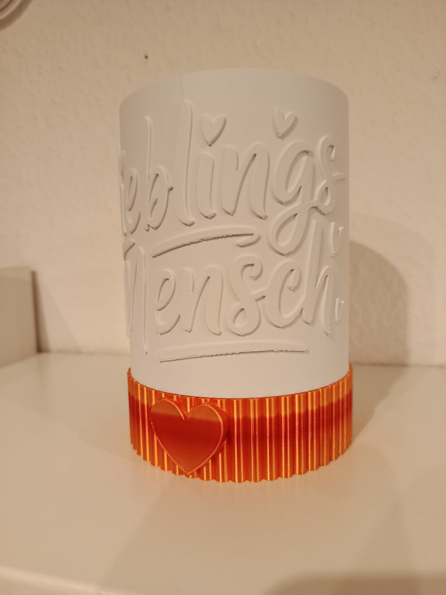 Lieblingsmensch Windlicht | Handgefertigte Dekoleuchte | Geschenkidee | LED-Teelicht